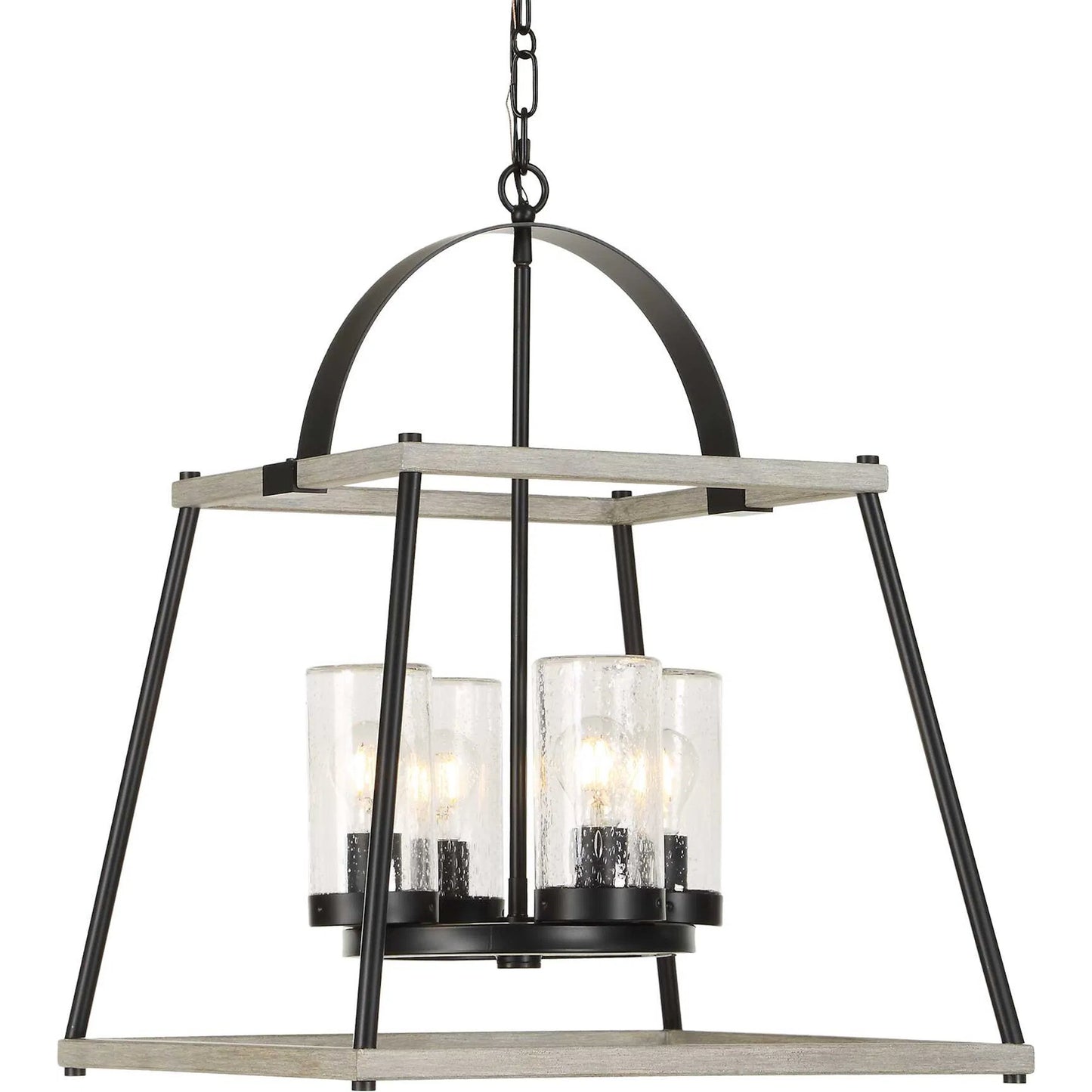 000 SI-2630600 | Primary Silo | Edgecomb 4 Light Indoor/Outdoor Pendant by Uttermost in black and black. Made from iron, clear seeded glass in a unique style.