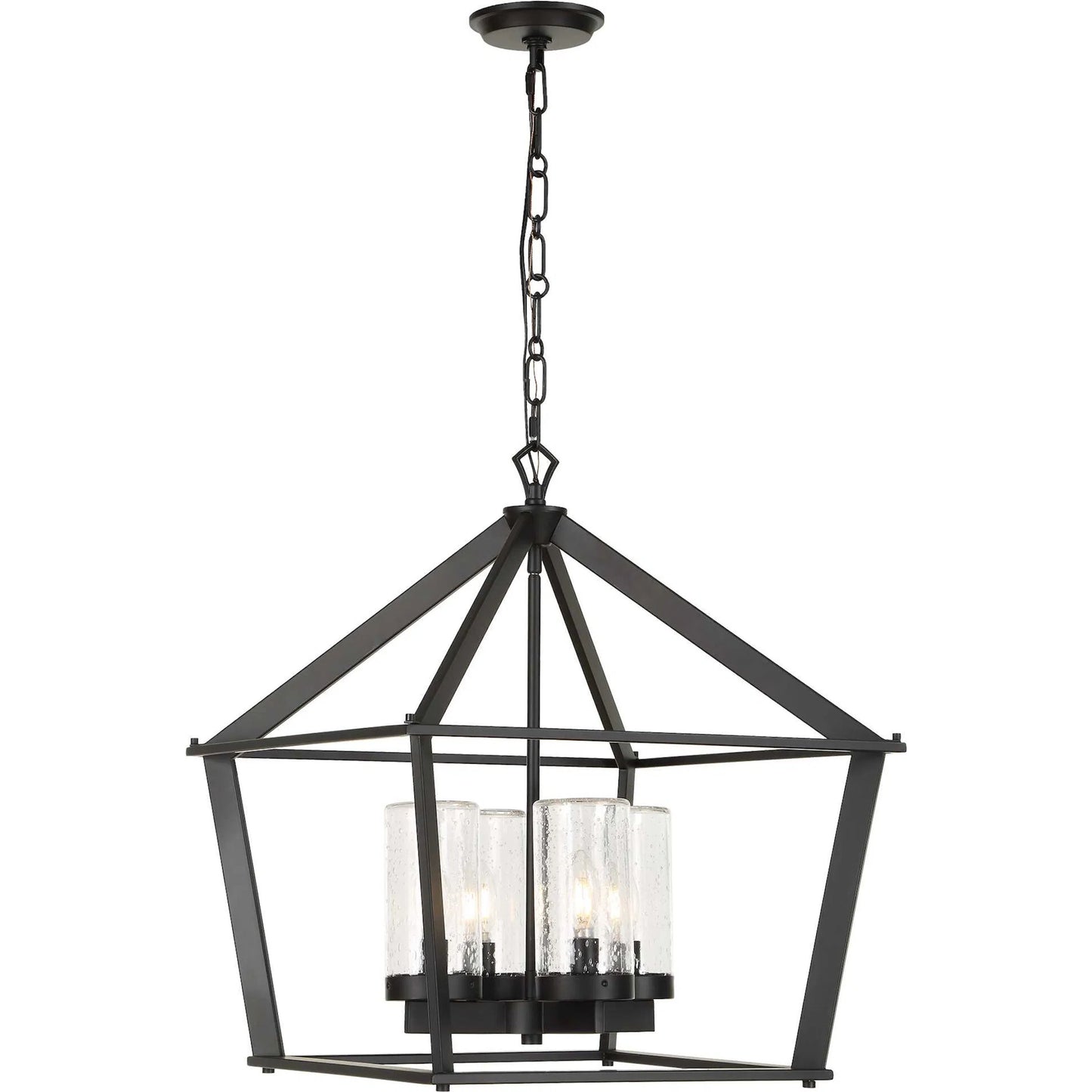001 SI-2630601 | Additional Silo | Evanston 4 Light Indoor/Outdoor Pendant by Uttermost in black and black. Made from opal glass in a unique style.
