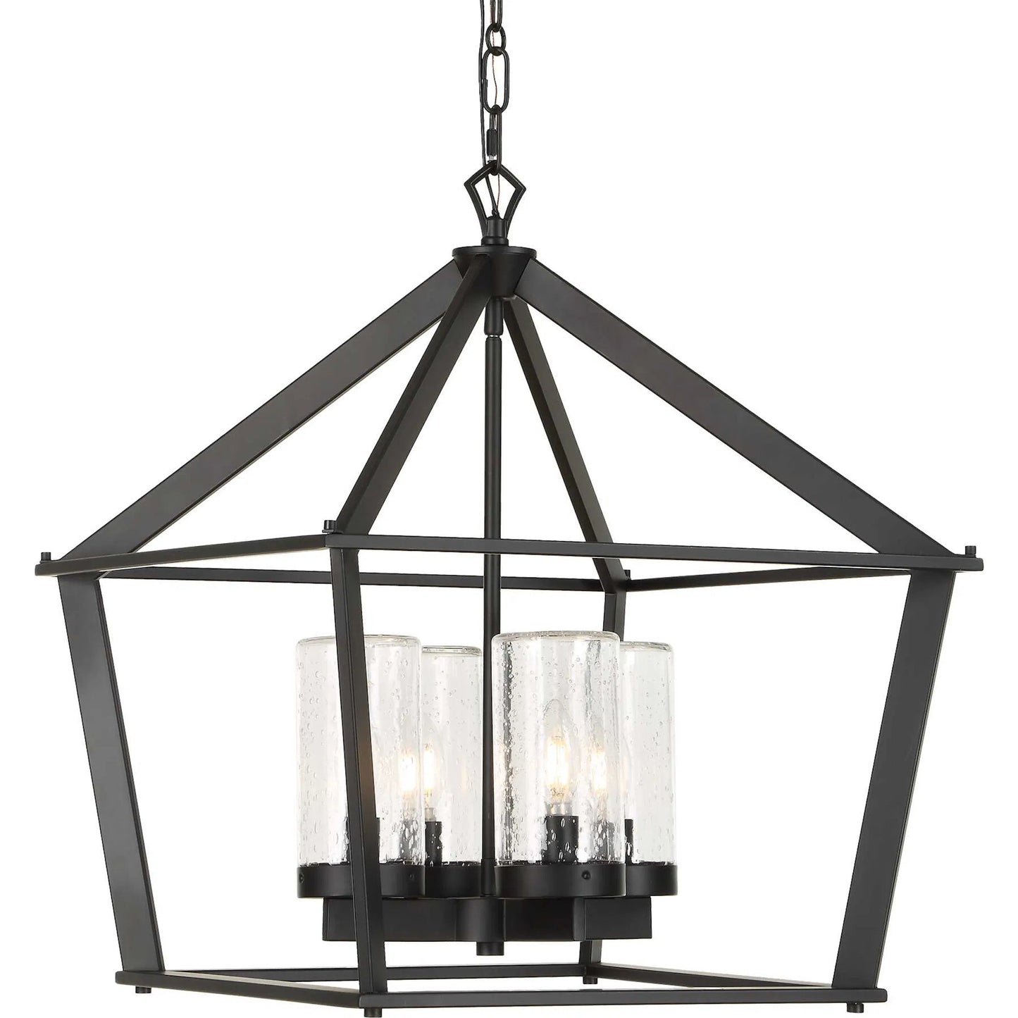 000 SI-2630601 | Primary Silo | Evanston 4 Light Indoor/Outdoor Pendant by Uttermost in black and black. Made from opal glass in a unique style.