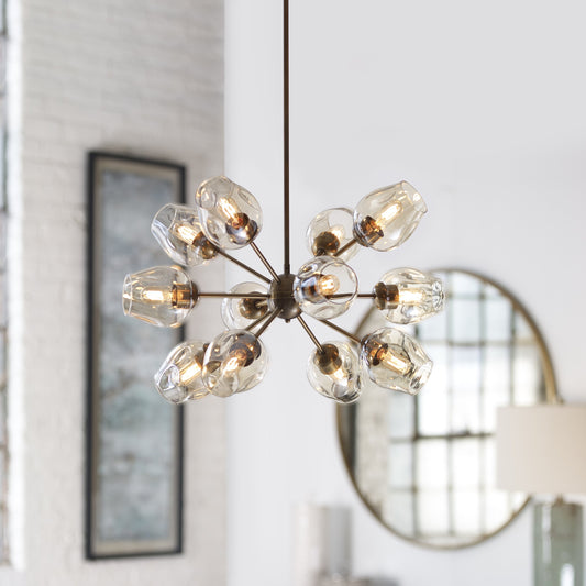 Chet Sputnik Chandelier by Uttermost. Made from steel, glass in a modern style.