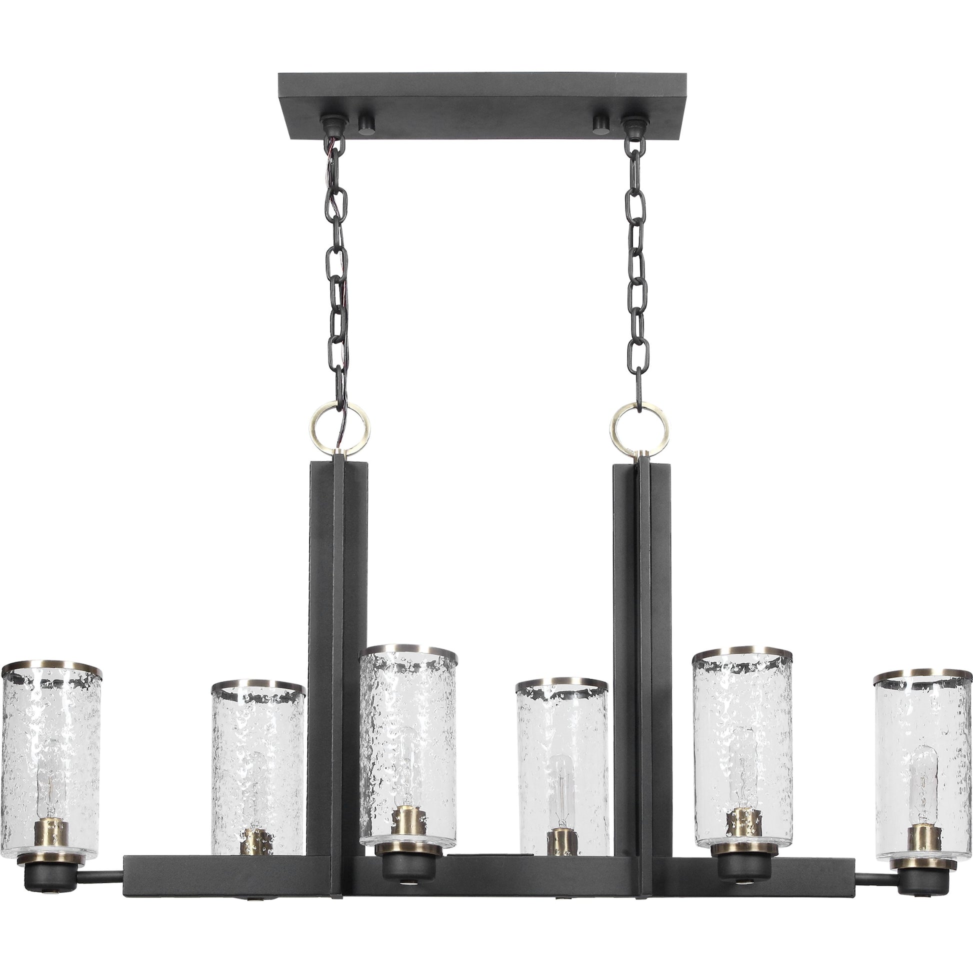 Jarsdel Industrial Island Light by Uttermost. Made from steel, glass in a transitional style.