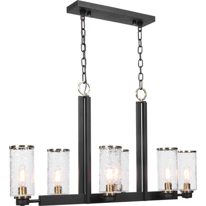 Jarsdel Industrial Island Light by Uttermost. Made from steel, glass in a transitional style.