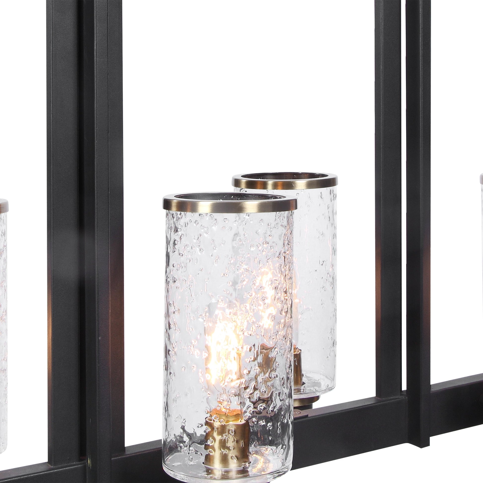 Jarsdel Industrial Island Light by Uttermost. Made from steel, glass in a transitional style.