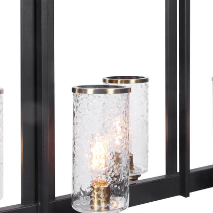 Jarsdel Industrial Island Light by Uttermost. Made from steel, glass in a transitional style.