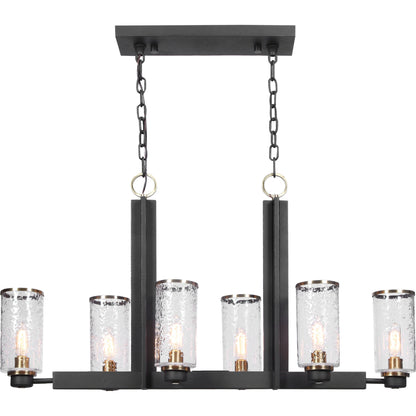 Jarsdel Industrial Island Light by Uttermost. Made from steel, glass in a transitional style.