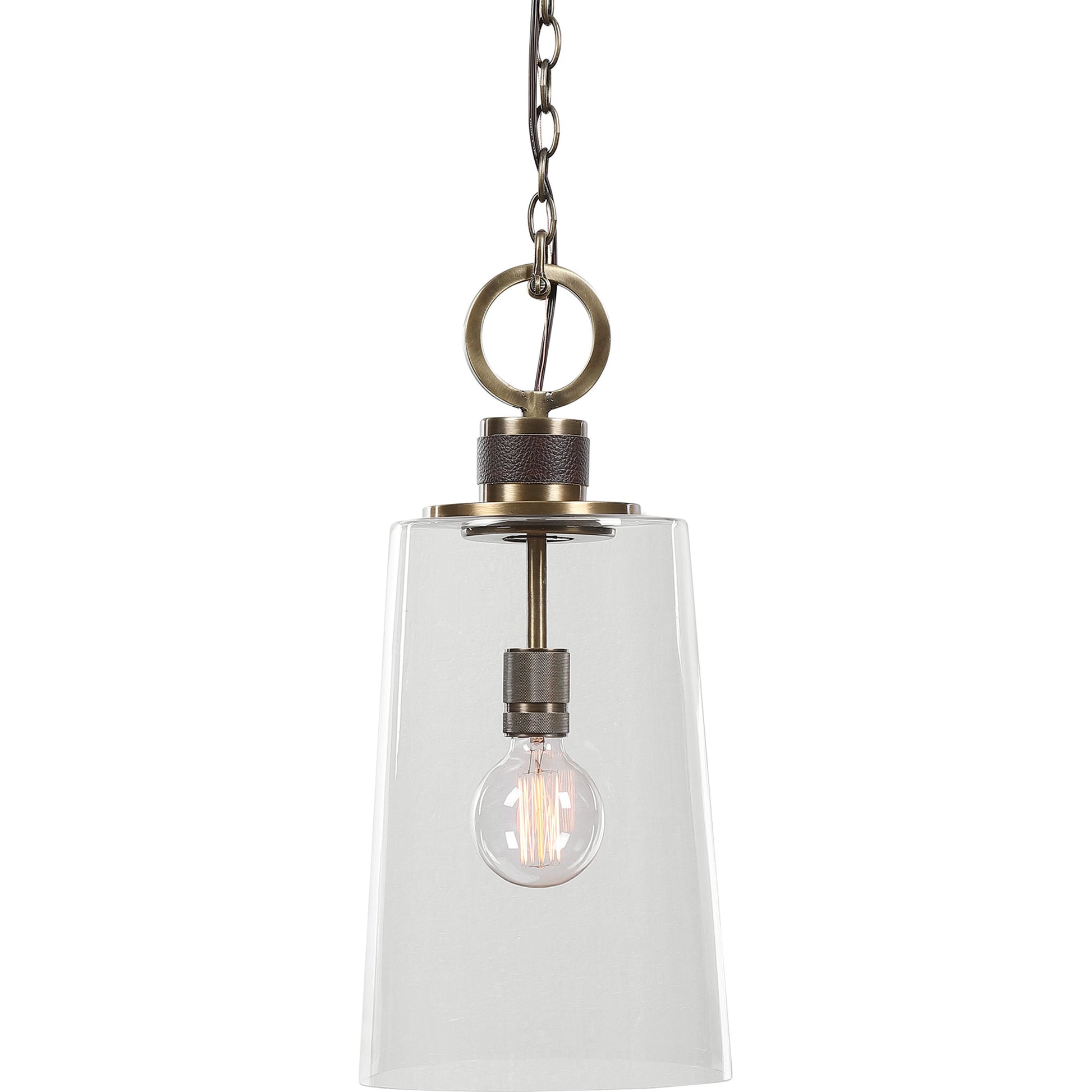 Rosston Mini Pendant by Uttermost. Made from steel, glass in a modern style.