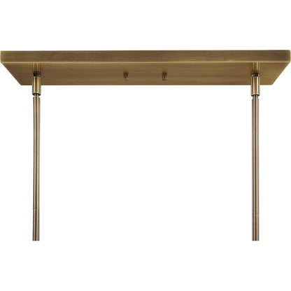 Brookdale Linear Chandelier by Uttermost in aged brass. Made from glass, steel in a transitional style.