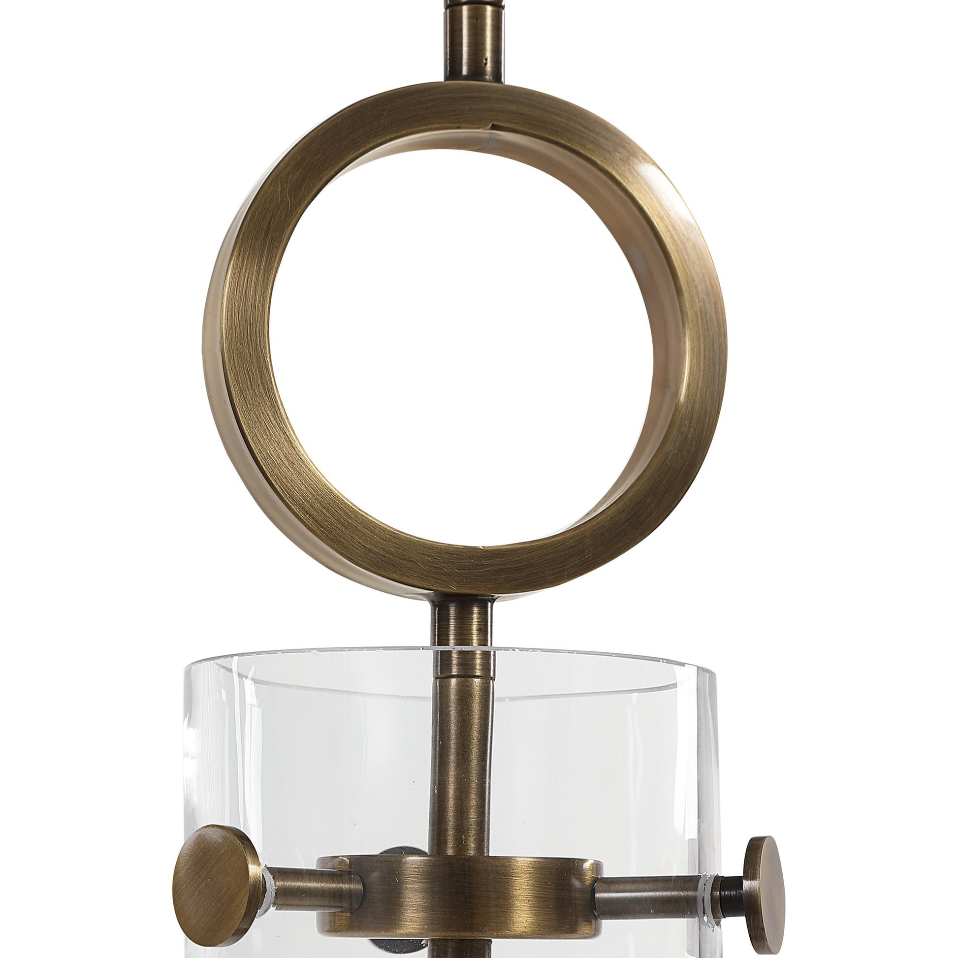 Imbuto Pendant by Uttermost in aged brass. Made from glass, steel in a modern style.