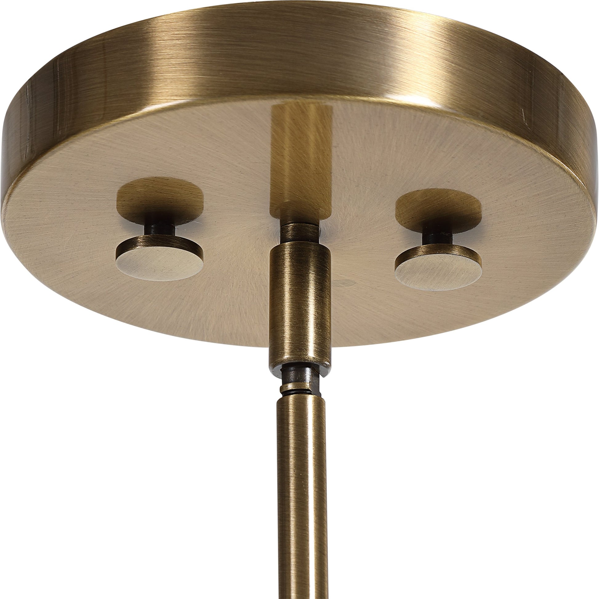 Imbuto Pendant by Uttermost in aged brass. Made from glass, steel in a modern style.