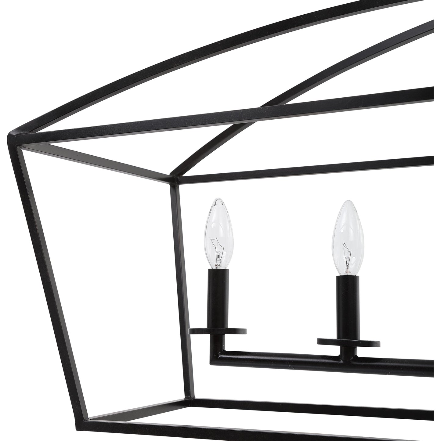 003 SI-1750255 | Closeup | Clayton Linear Chandelier by Uttermost in weathered bronze. Made from steel in a modern style.