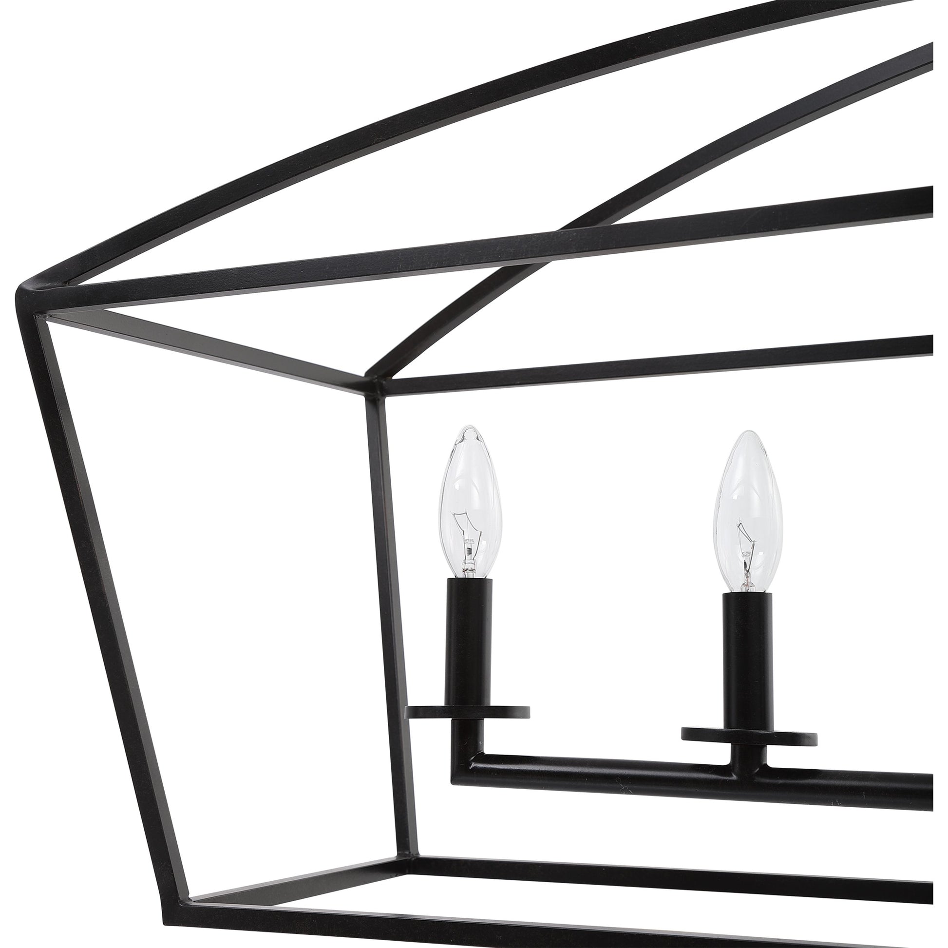 Clayton Linear Chandelier by Uttermost in weathered bronze. Made from steel in a modern style.