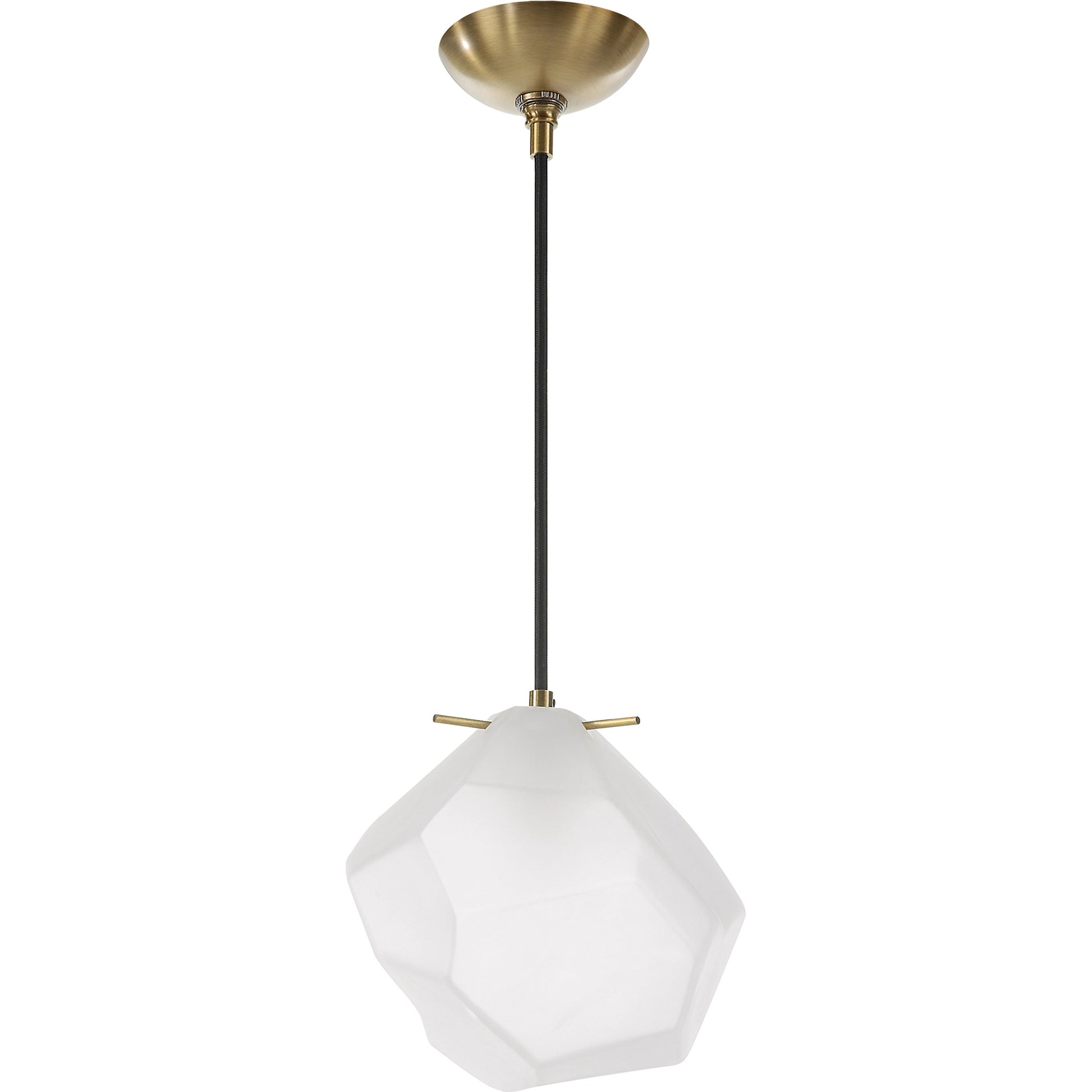 Geodesic 1 Light Mini Pendant by Uttermost in brass. Made from steel, glass in a modern style.