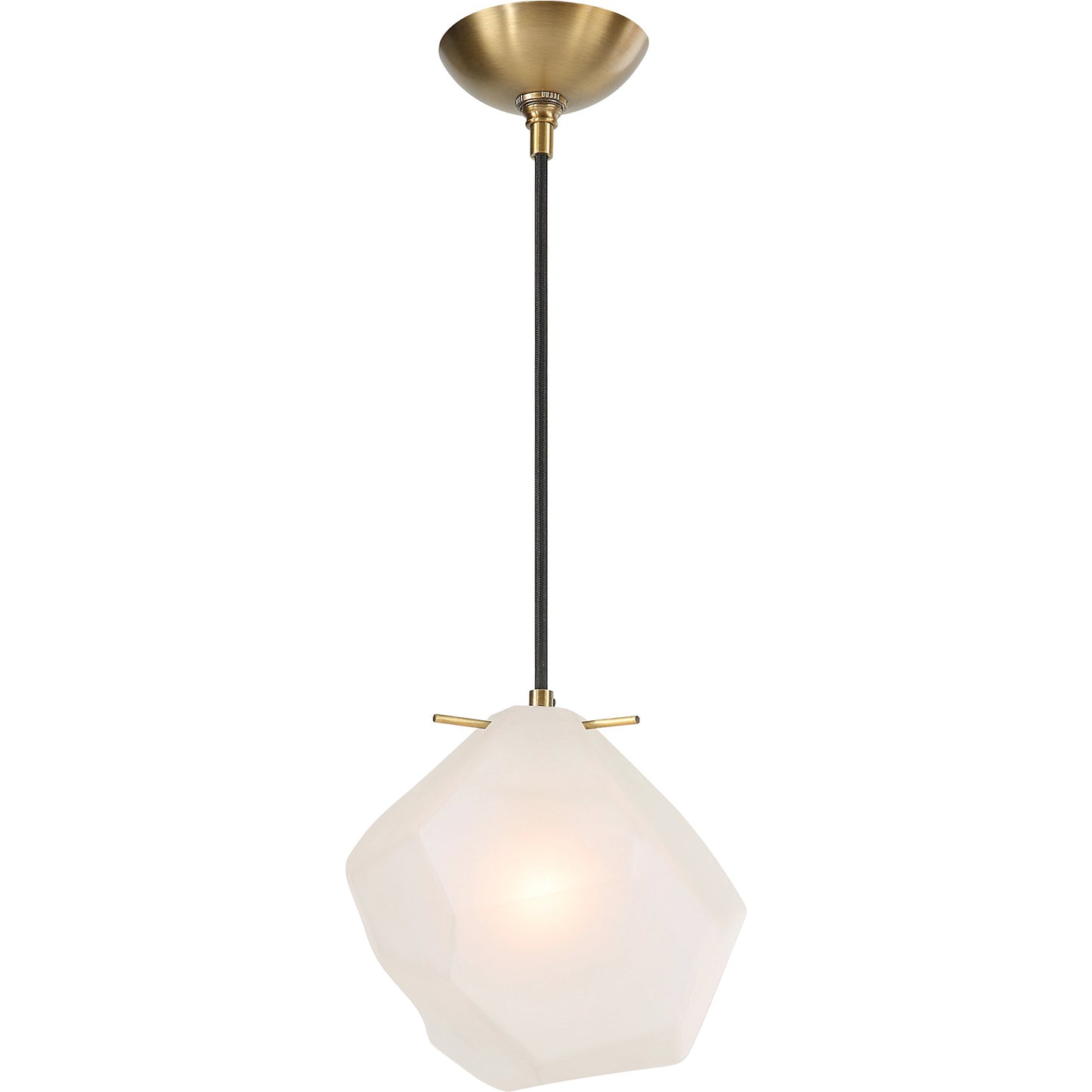 001 SI-1981273 | Primary Silo | Geodesic 1 Light Mini Pendant by Uttermost in brass. Made from steel, glass in a modern style.