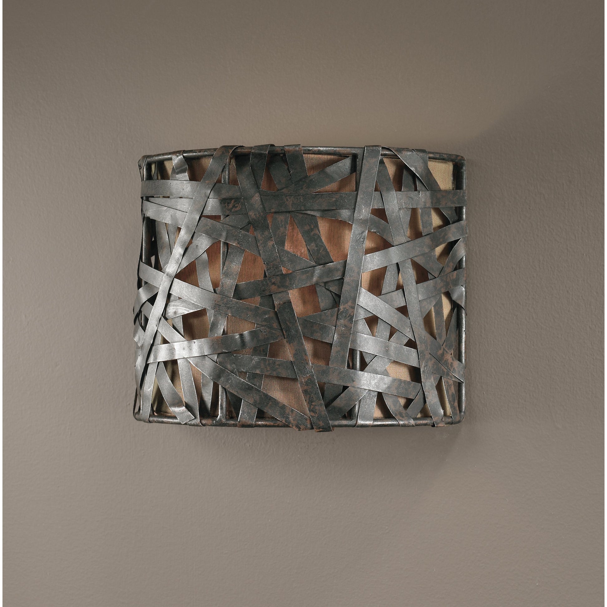Alita Wall Sconce by Uttermost in black. Made from metal, fabric in a modern style.