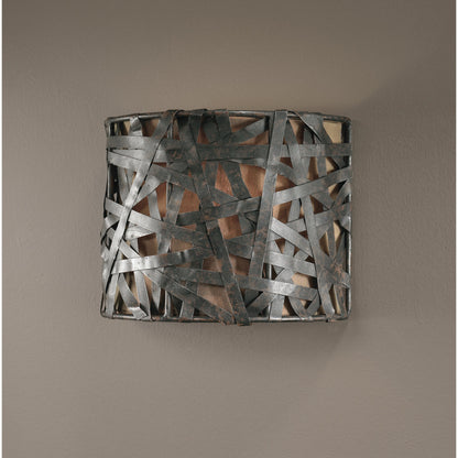 Alita Wall Sconce by Uttermost in black. Made from metal, fabric in a modern style.