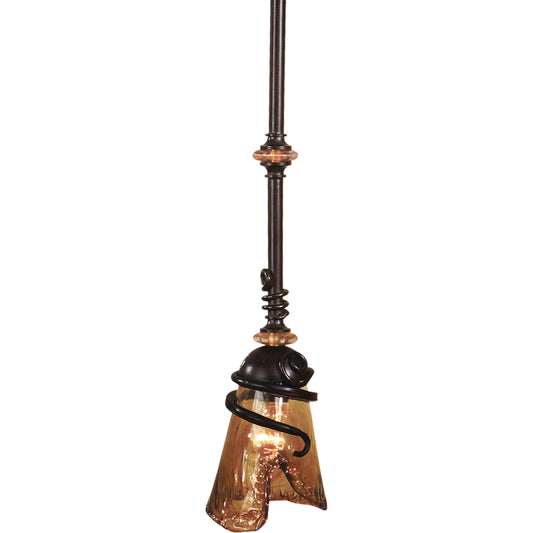 Vitalia Mini Pendant by Uttermost in bronze. Made from metal, glass, resin in a rustic style.