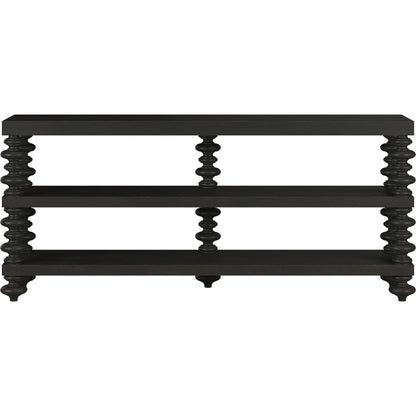 Atrium Console Table by A.R.T. Furniture in hand rubbed black, undertones of brown. Made from unique in a traditional style.