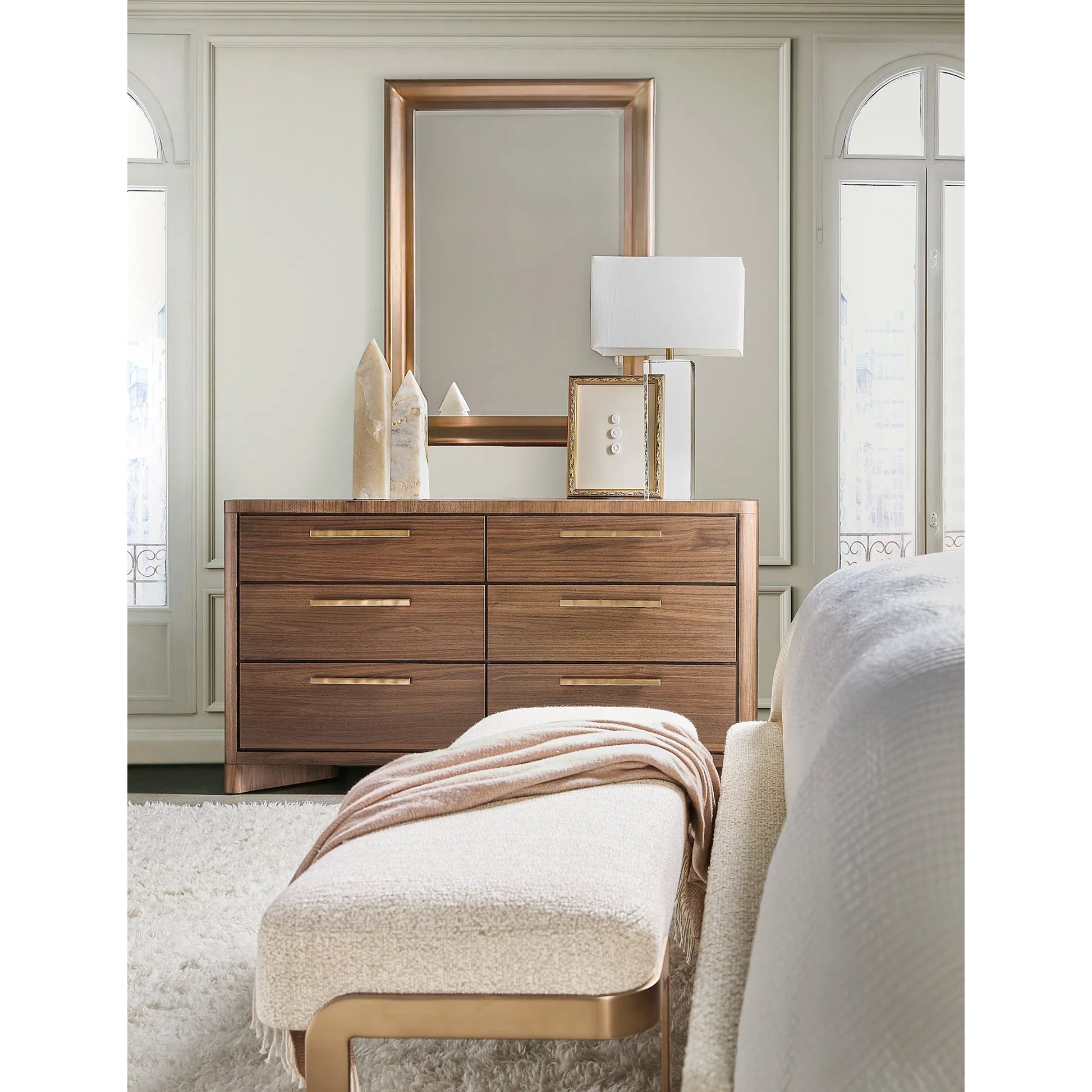 Eleana Landscape Mirror by Hooker Furniture in sunlit bronze metal. Made from metal, mirror in a traditional style.