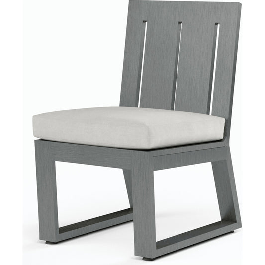 Redondo Outdoor Dining Chair by Sunset West in slate. Made from aluminum in a modern style.