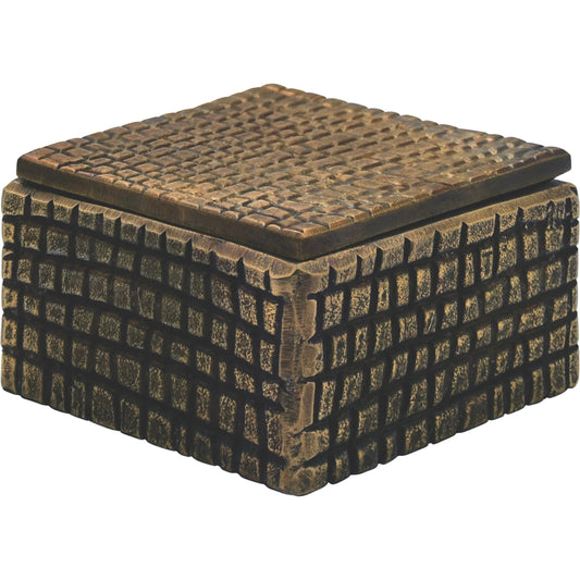 Lizzo Aluminum Box by Worlds Away in brass. Made from unique in a modern style.