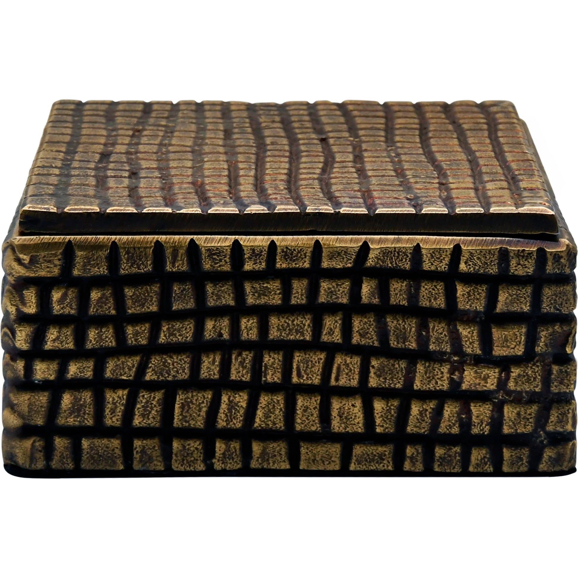 Lizzo Aluminum Box by Worlds Away in brass. Made from unique in a unique style.