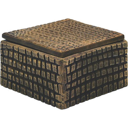 Lizzo Aluminum Box by Worlds Away in brass. Made from unique in a unique style.