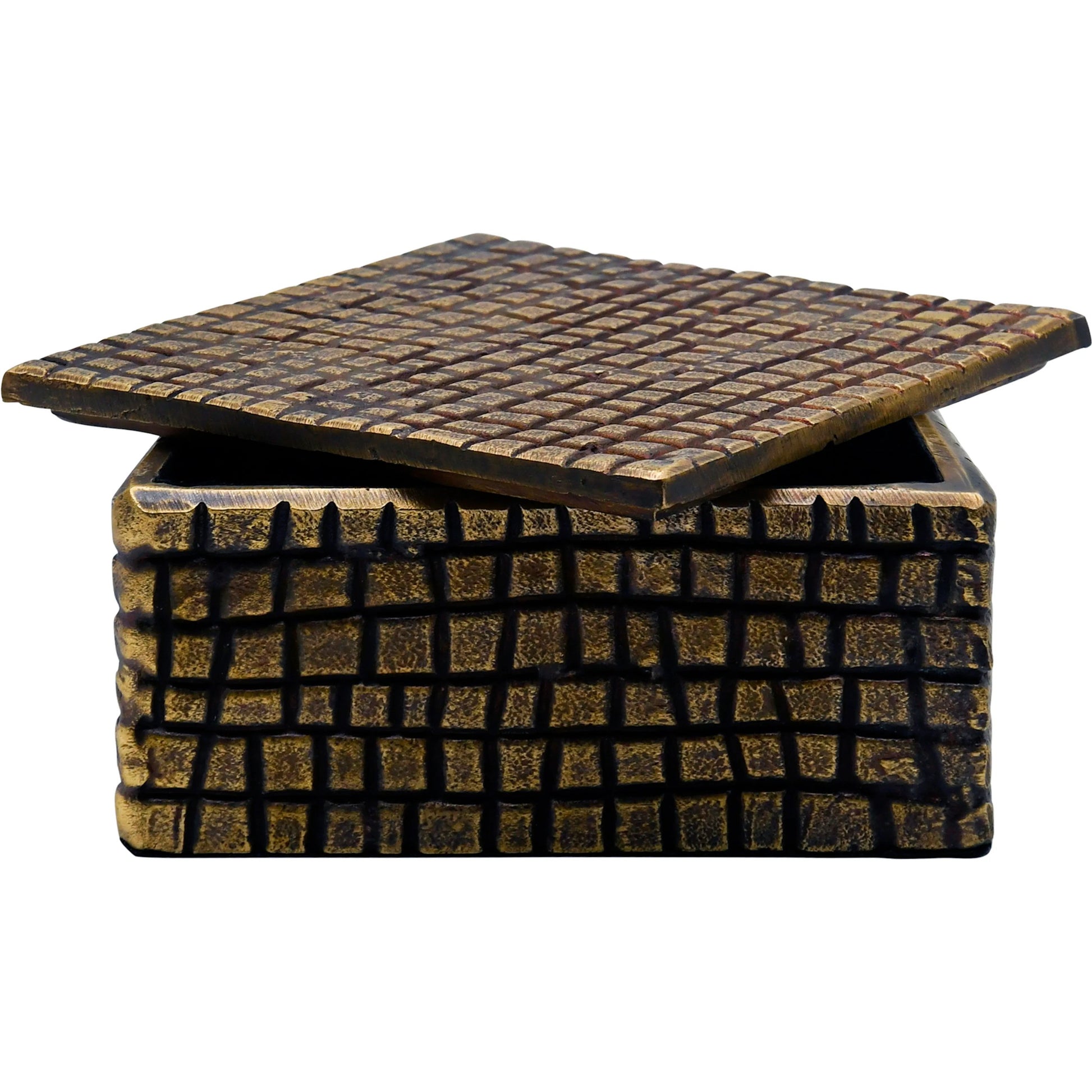 Lizzo Aluminum Box by Worlds Away in brass. Made from unique in a unique style.