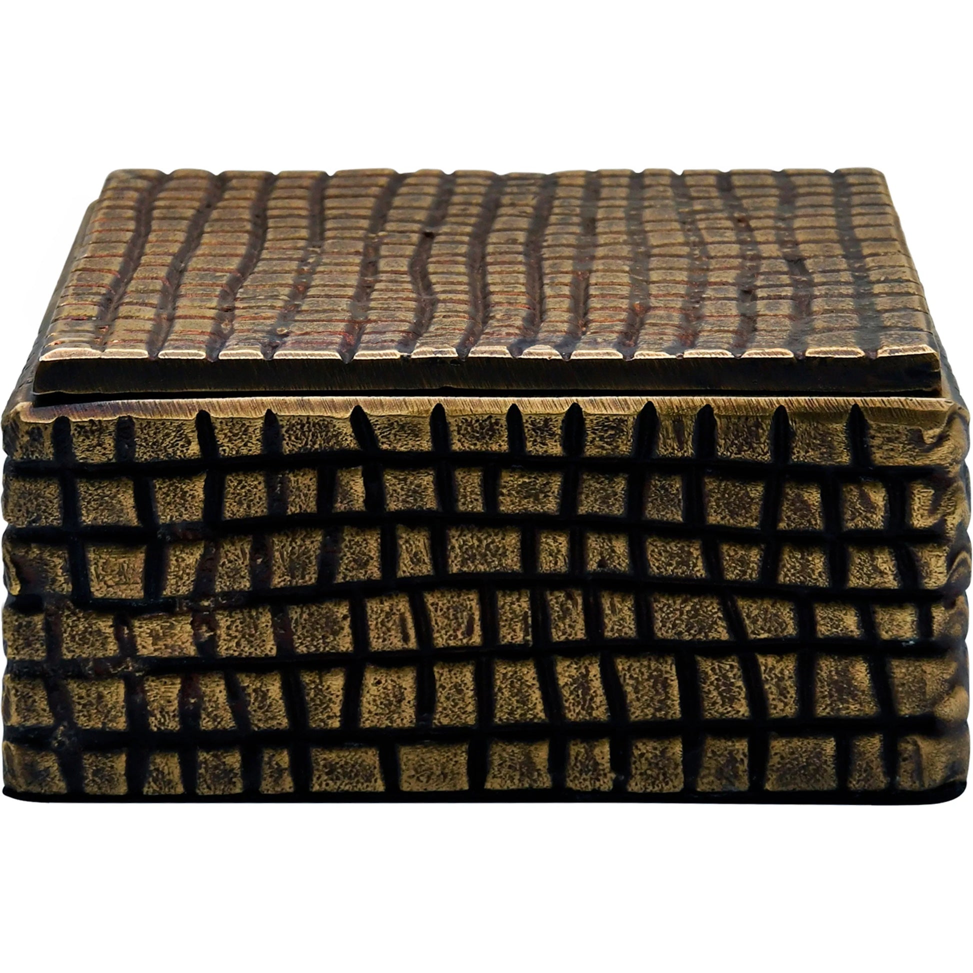 Lizzo Aluminum Box by Worlds Away in brass. Made from unique in a unique style.