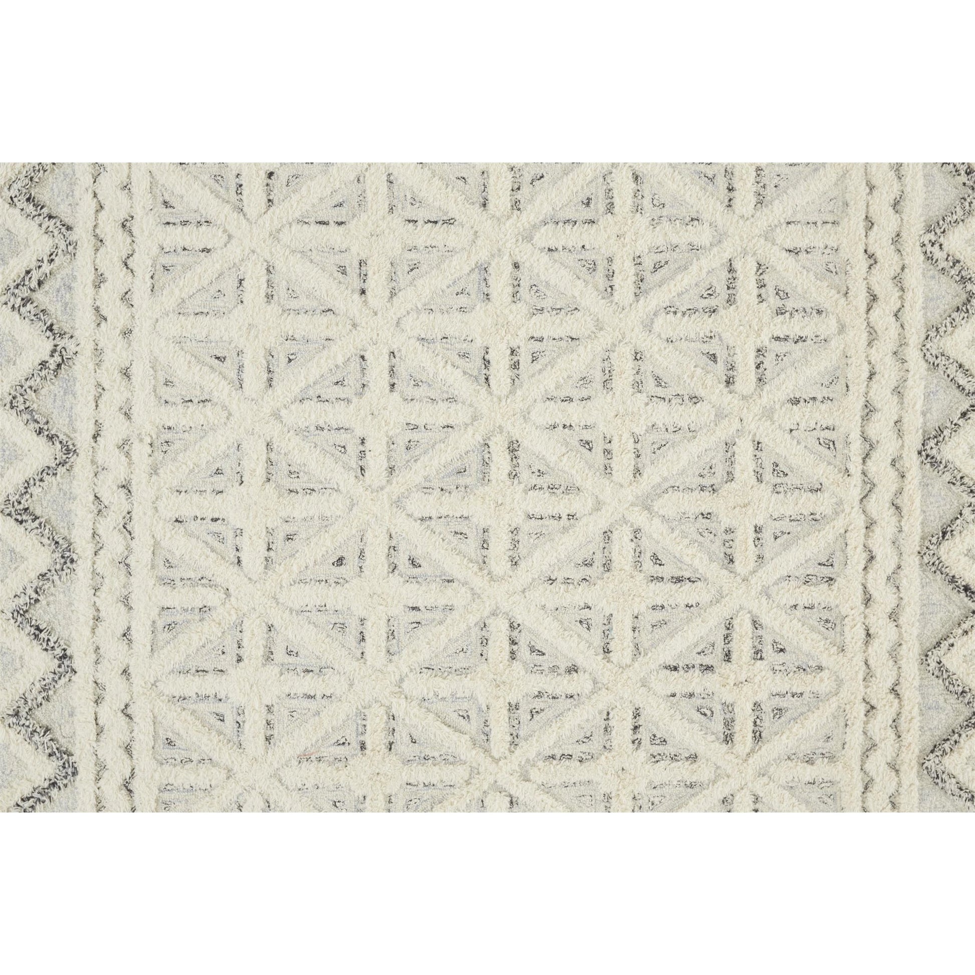 Anica Transitional Geometric Rug - 8007F by Feizy in ivory, black. Made from wool in a unique style.