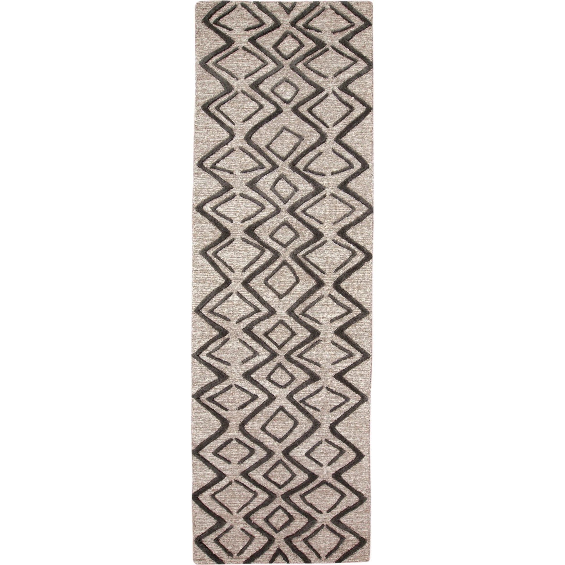 Enzo Transitional Geometric Rug - 8733F by Feizy in black, gray, taupe. Made from wool in a unique style.