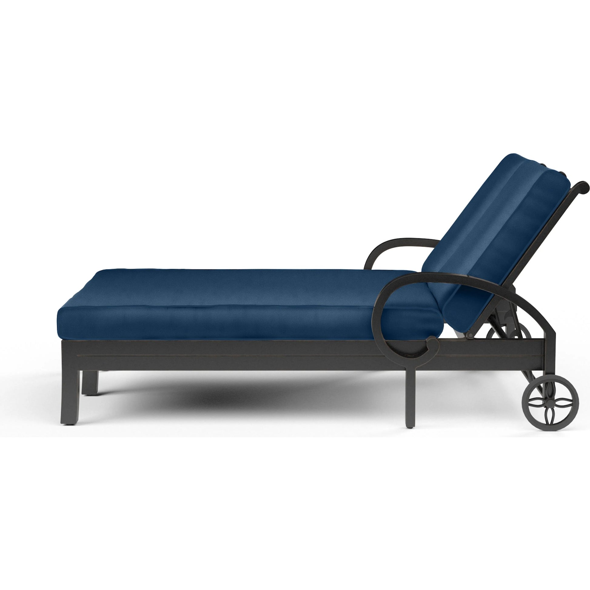 Monterey Outdoor Double Chaise by Sunset West in browns. Made from aluminum in a cottage & farmhouse style.