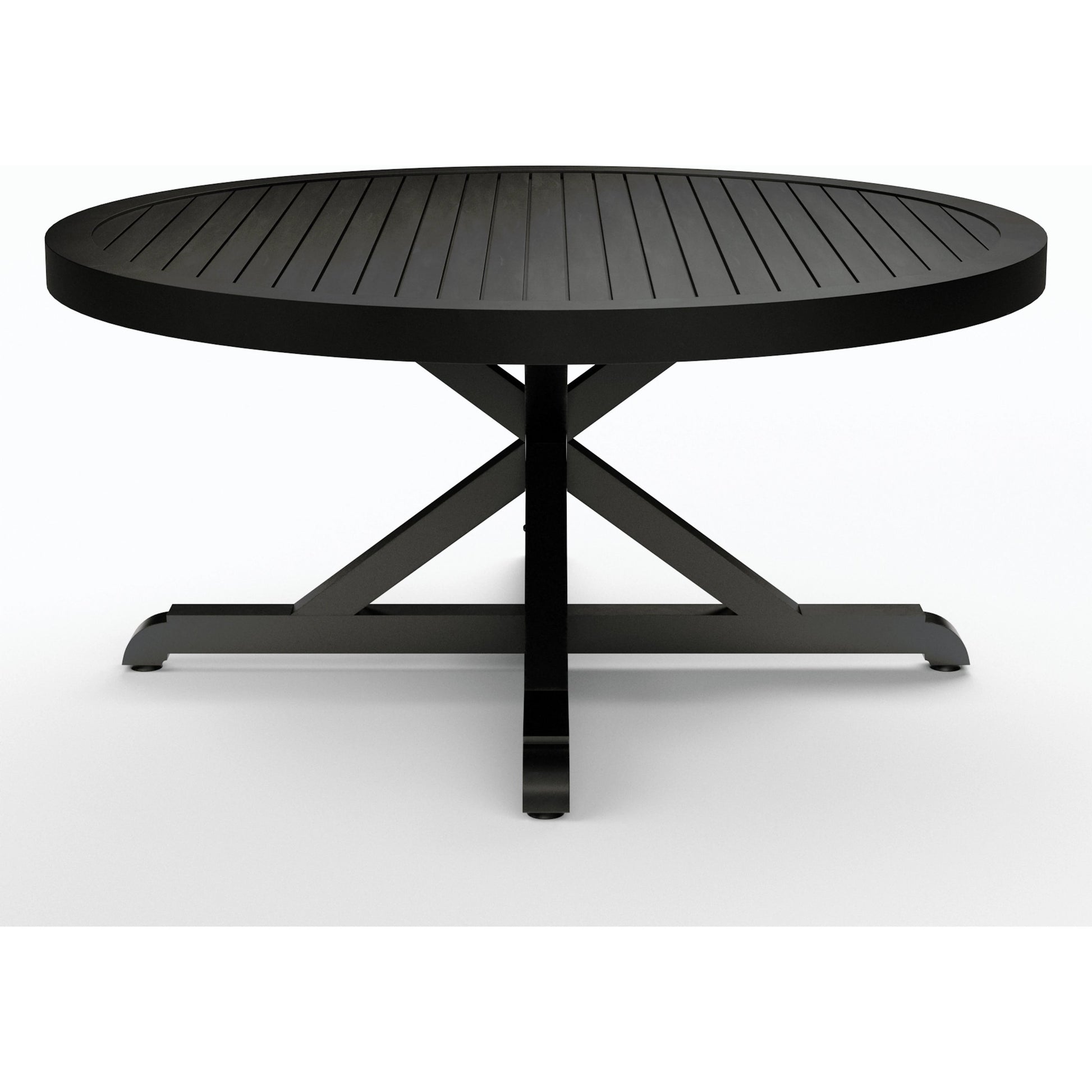 Monterey Outdoor 60" Dining Table by Sunset West in copper. Made from aluminum in a modern style.