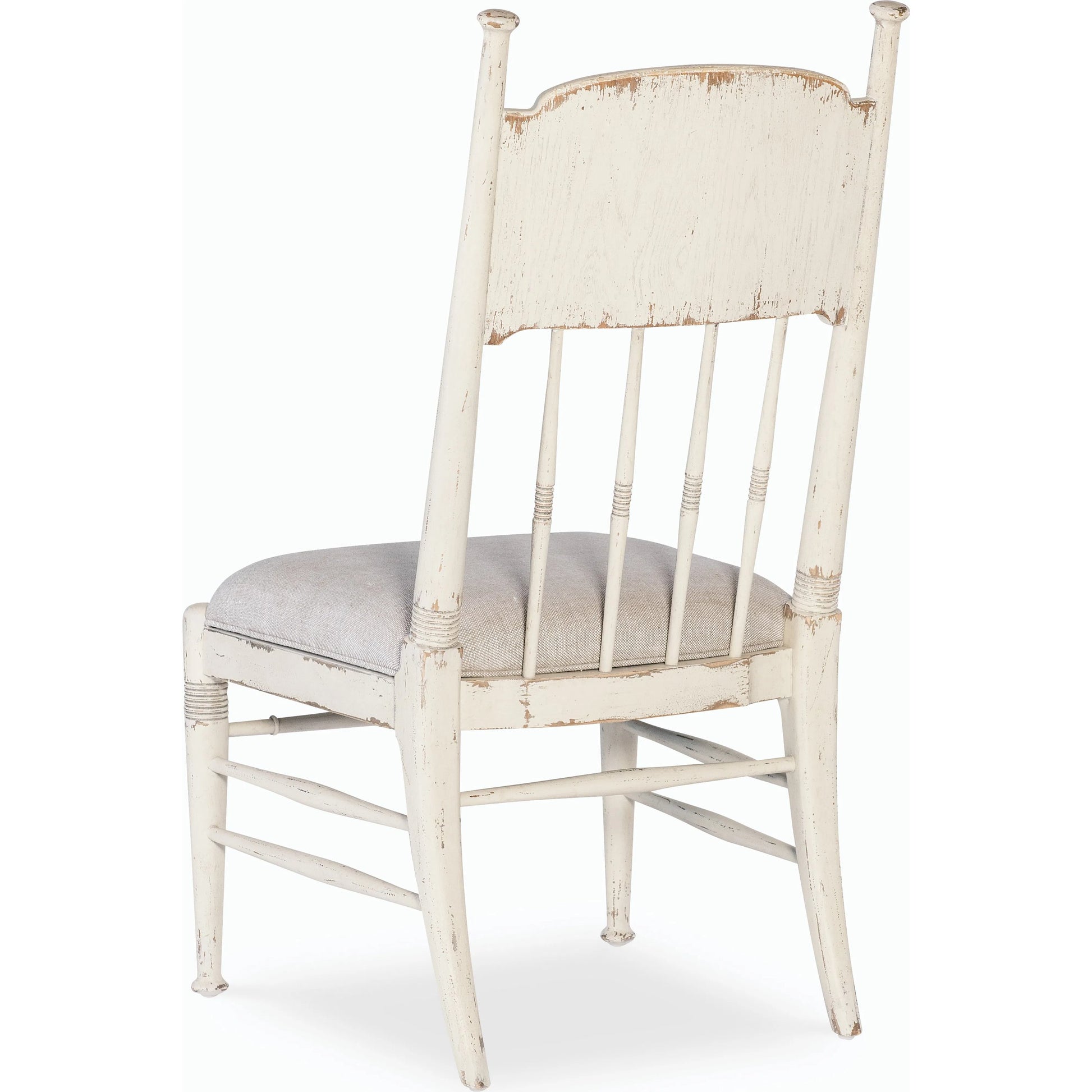 Americana Upholstered Seat Side Chair by Hooker Furniture in beige. Made from oak veneers and fabric in a cottage & farmhouse style.