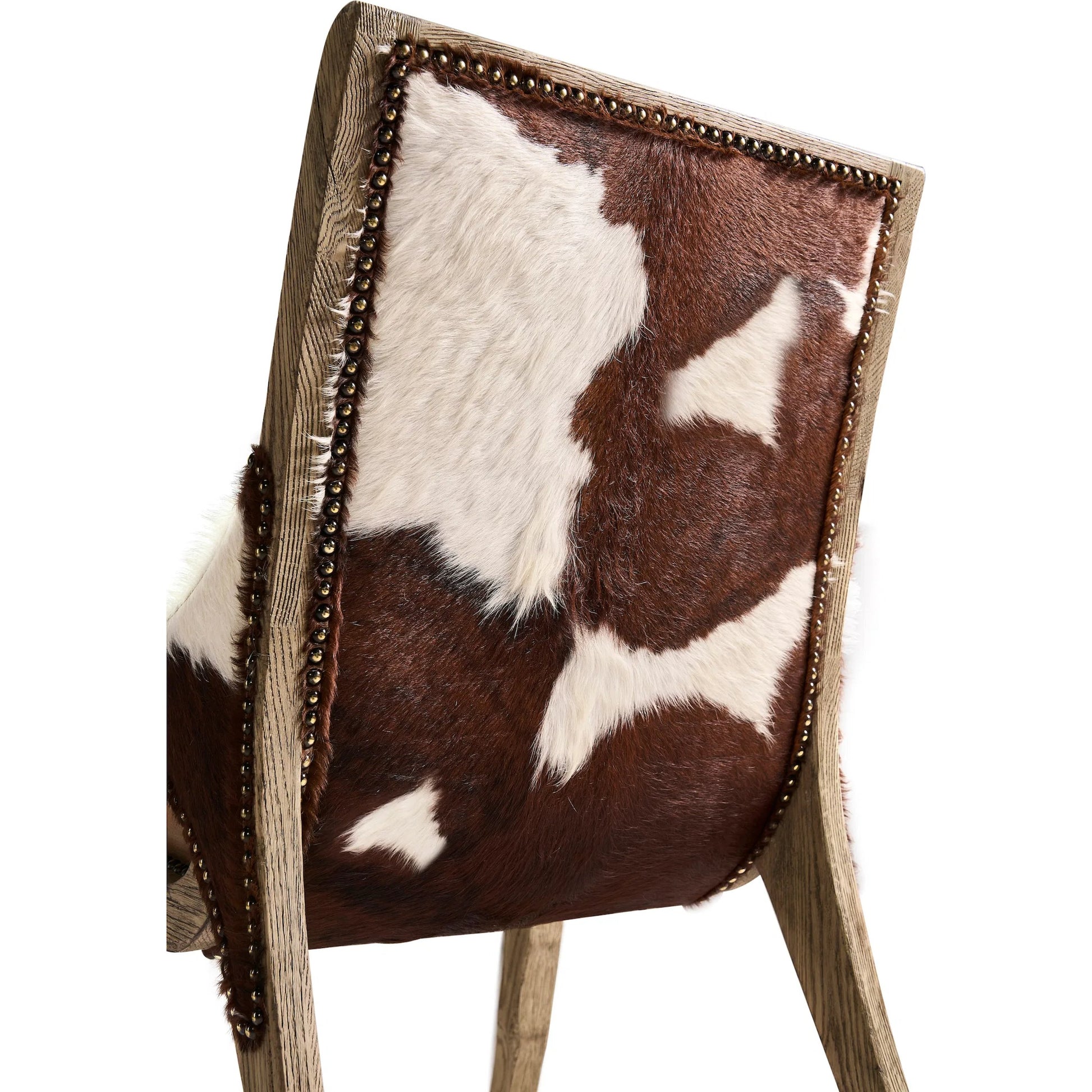 Echo Canyon Leather & Hide Side Chair (Set of 2) by Jonathan Charles in faded oak. Made from oak in a traditional style.