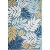 Pale Blue, Blue, Dark Blue, Cream, Olive, Mustard / 5'3" x 7'