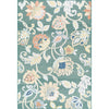 Medium Green, Tan, Cream, Rust, Dark Blue, Pale Blue / 2' x 2'11"