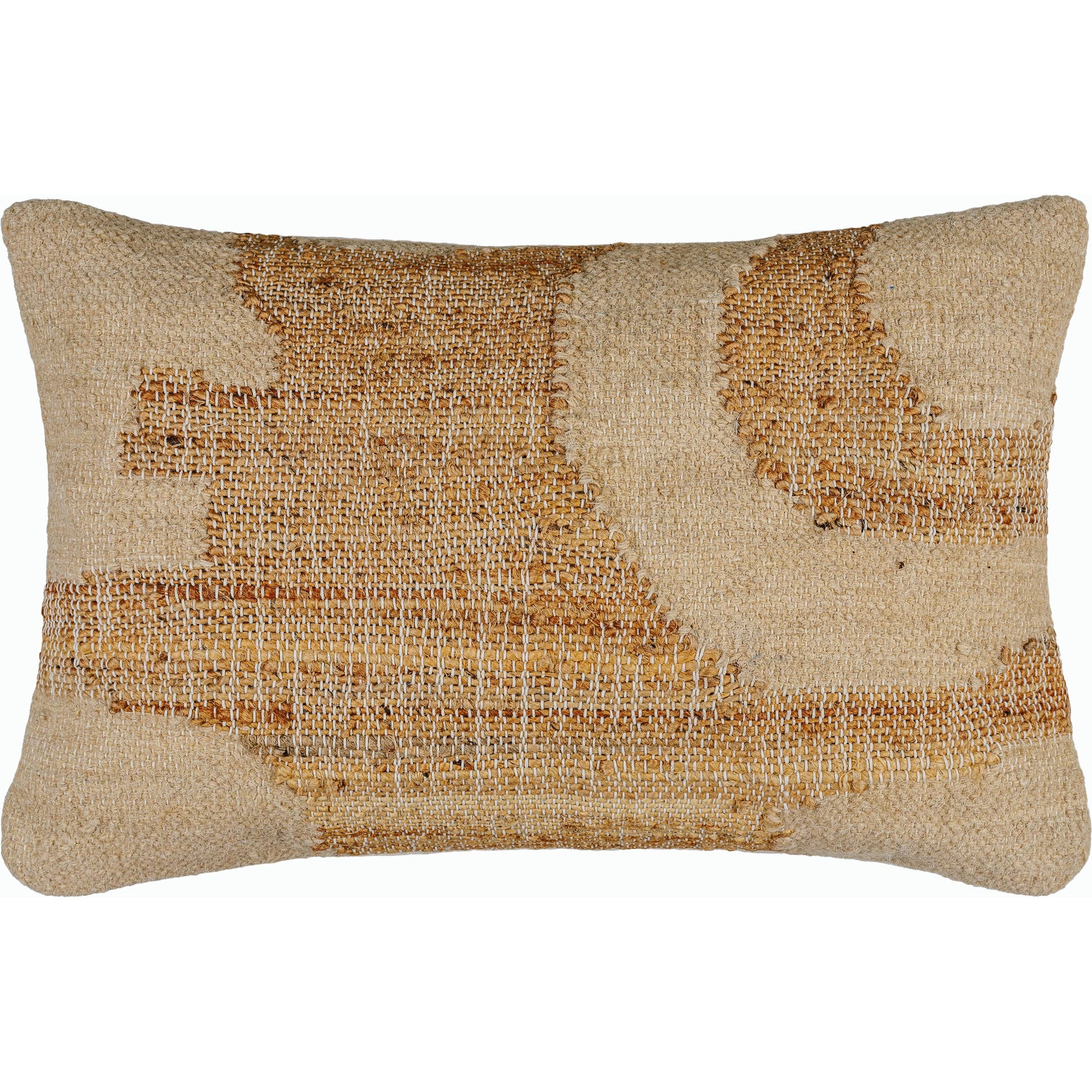 Luke Accent Pillow - 487404 by Surya in khaki, tan, pearl, sand, desert tan, prairie dust, copper. Made from jute, wool, cotton in a modern style.