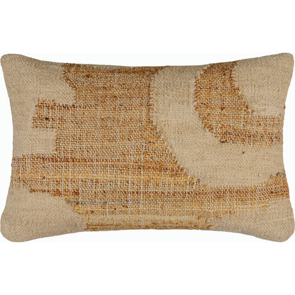 Luke Accent Pillow - 487404 by Surya in khaki, tan, pearl, sand, desert tan, prairie dust, copper. Made from jute, wool, cotton in a modern style.