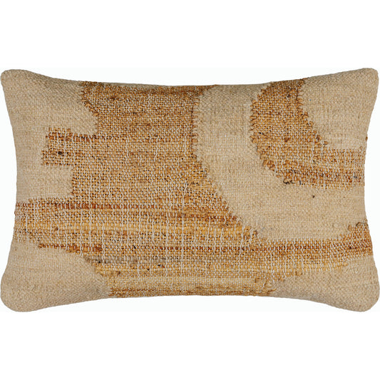 Luke Accent Pillow - 487404 by Surya in khaki, tan, pearl, sand, desert tan, prairie dust, copper. Made from jute, wool, cotton in a modern style.
