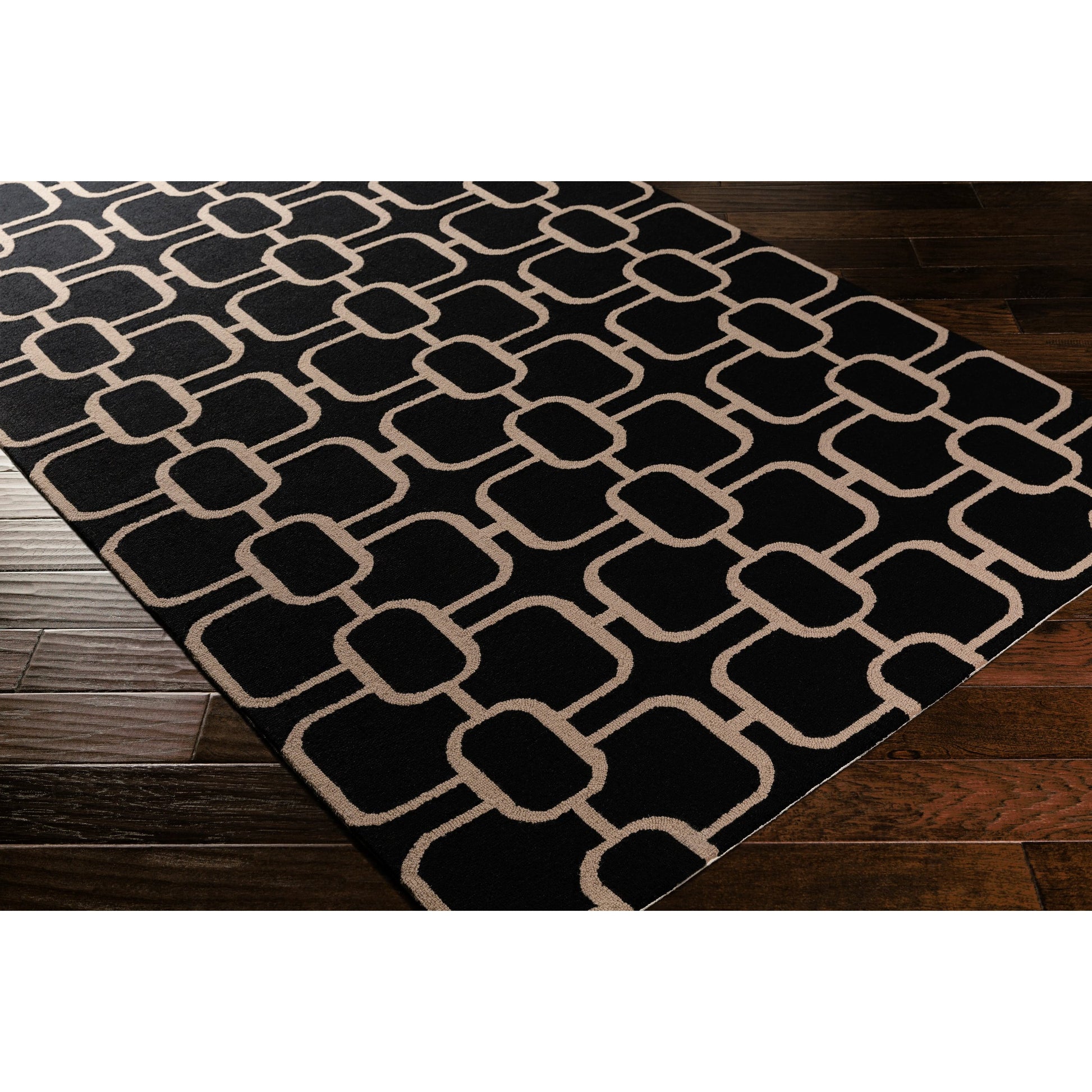 Lockhart LKH-9002 Rug by Surya in black, beige. Made from 100% wool in a unique style.