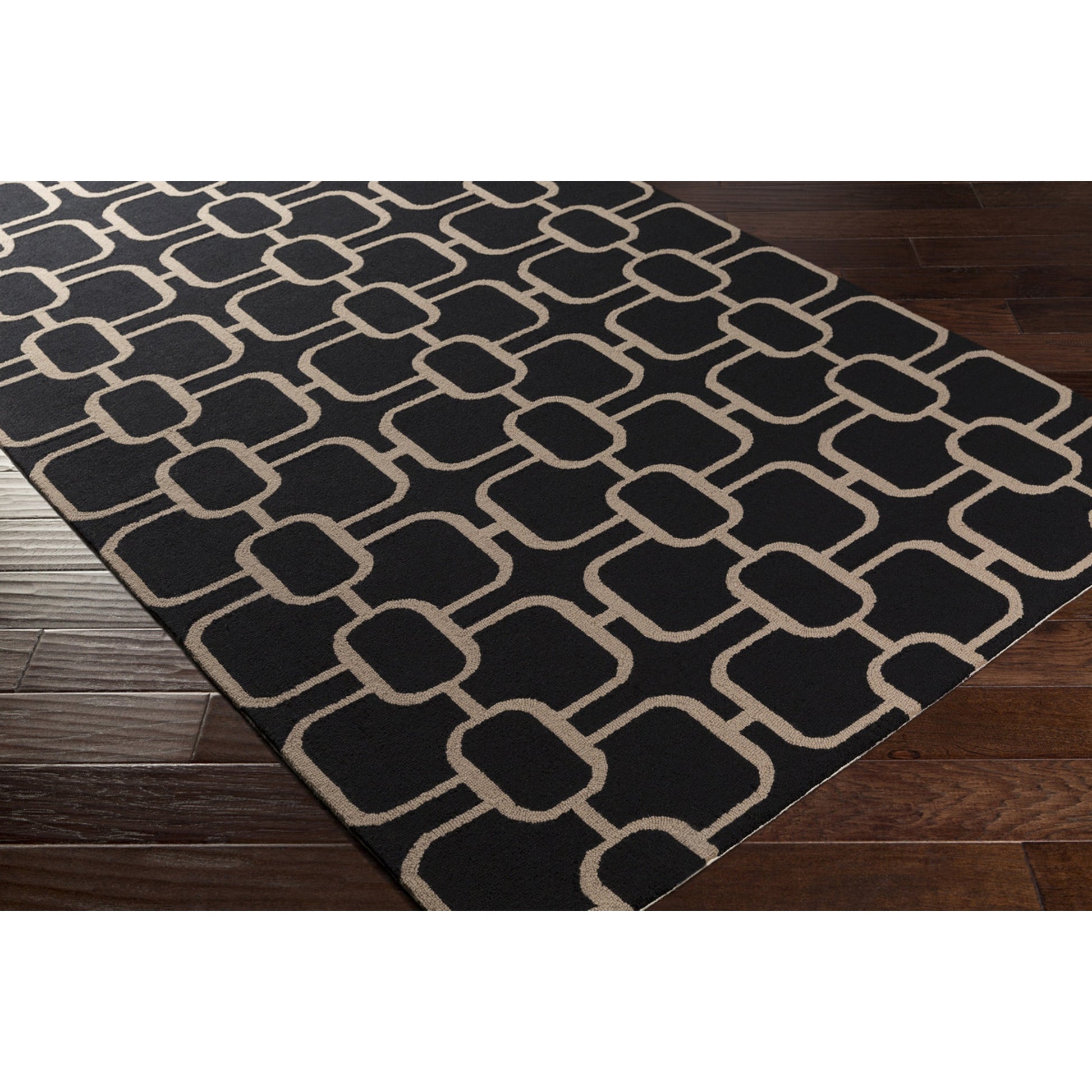 Lockhart LKH-9002 Rug by Surya in black, beige. Made from 100% wool in a unique style.