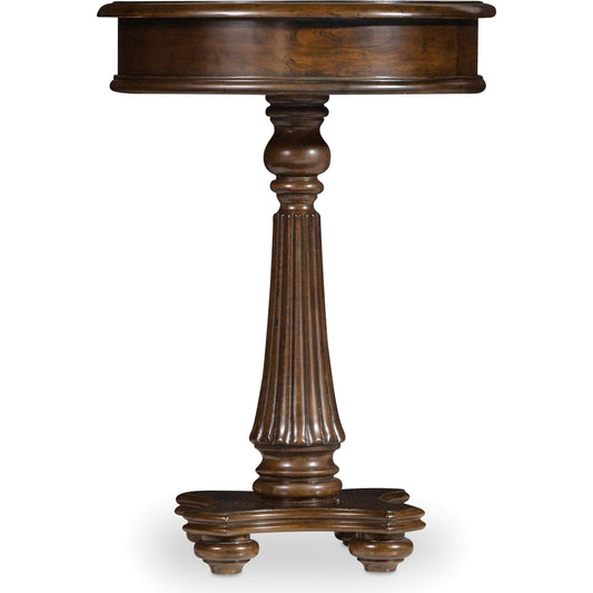 Leesburg Martini Table by Hooker Furniture in mahogany. Made from grain, swirl mahogany, ebony veneers in a unique style.