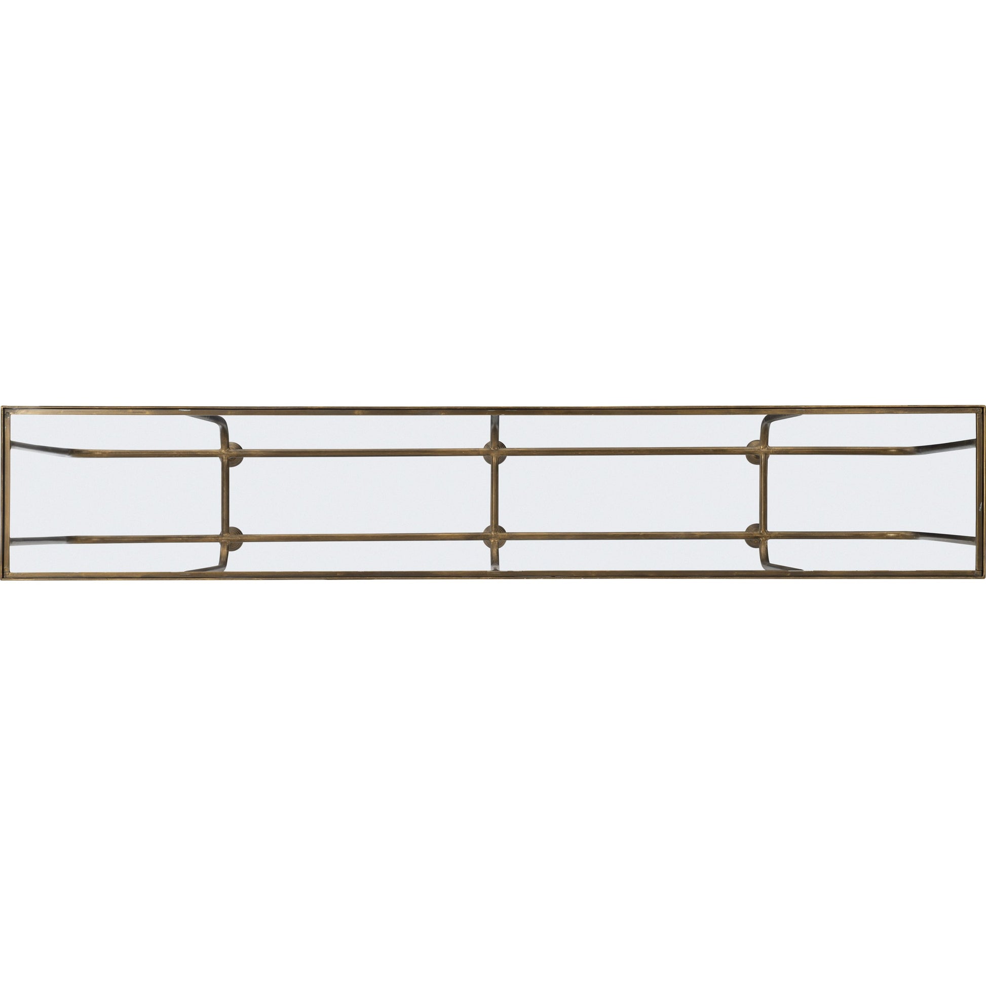 Commerce & Market Kiara Sofa Console by Hooker Furniture in gold. Made from iron, tempered glass in a transitional style.