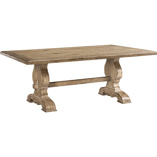 Sagehill Rectangular Trestle Table 96" by Jonathan Charles in timberon grey oak. Made from main oak veneer in a unique style.