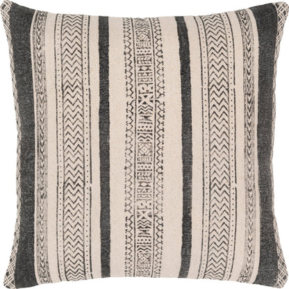 Lola Pillow - 14082 by Livabliss in black, cream. Made from 100% cotton in a eclectic & global style.