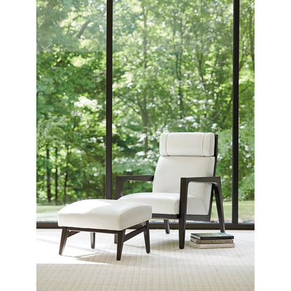 Covina Leather Ottoman by Tommy Bahama Home in white, ivory and ebony. Made from hickory, leather in a unique style.