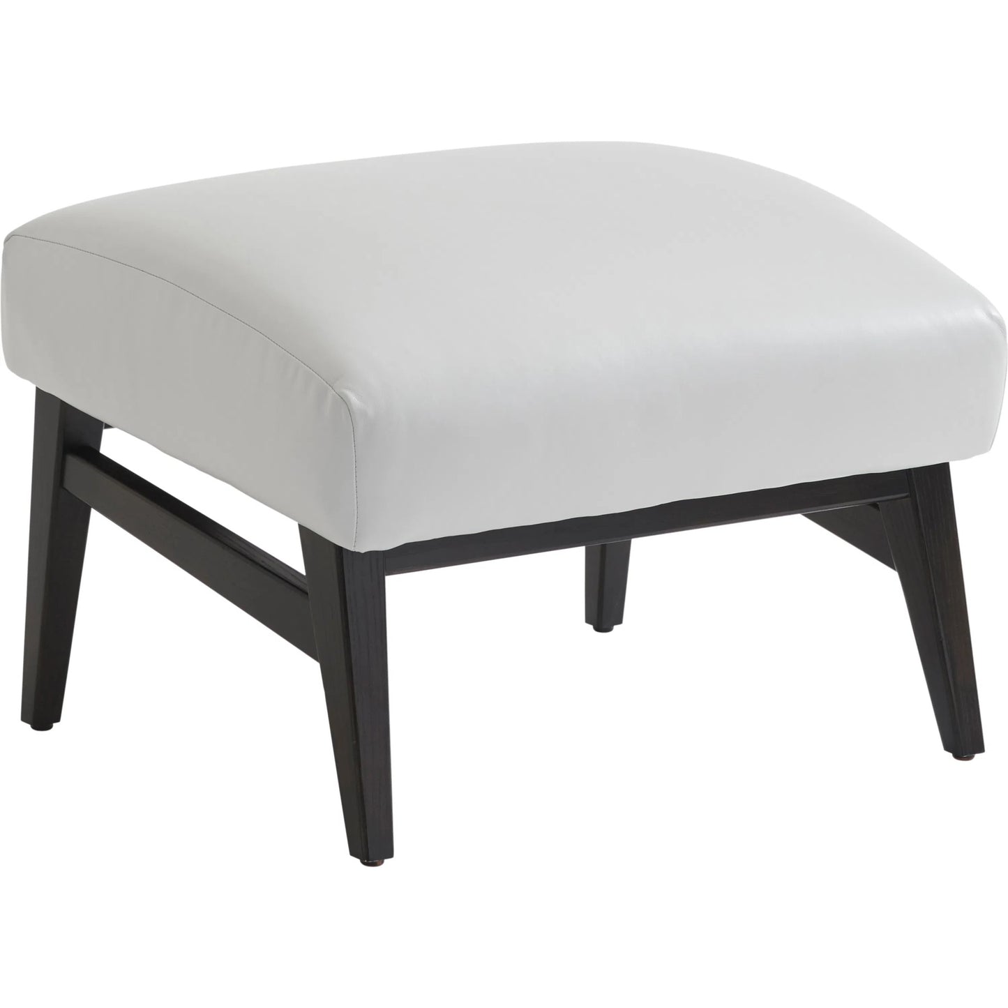 001 SI-2540640 | Primary Silo | Covina Leather Ottoman by Tommy Bahama Home in white, ivory and ebony. Made from hickory, leather in a unique style.