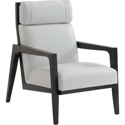Covina Leather Chair by Tommy Bahama Home in charcoal. Made from unique in a transitional style.