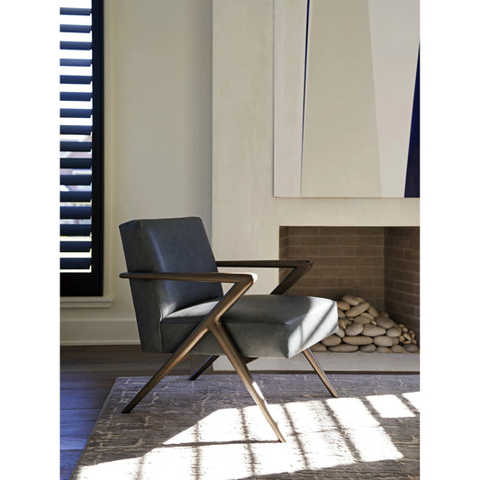 Tanzania Leather Chair by Lexington in misty gray. Made from unique in a modern style.