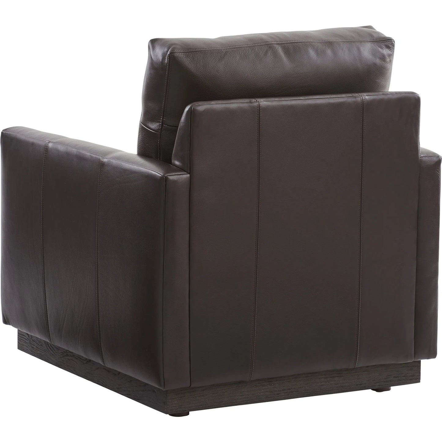 002 SI-2540485 | Additional Silo | Meadow View Leather Swivel Chair by Barclay Butera in dark brown and dark brown. Made from mahogany, leather in a unique style.